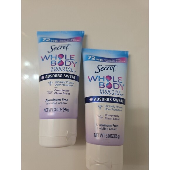 Pack Of 2 Secret Whole Body Invisible Cream Sensitive Deodorant, 3 oz - Picture 3 of 3